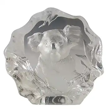 Mats Jonasson #3626 Glass Koala Bear Paperweight - Signed