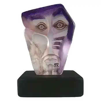 Mats Jonasson #8160 Glass Paperweight Geno Masqot Sculpture
