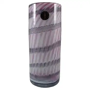 Mtarfa Purple & White Glass Vase - Signed + Labelled