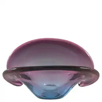 Seguso Dalla Venezia Murano & Pink Glass Clam Bowl/Vase