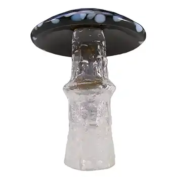 Aseda Swedish Black + Blue Glass Mushroom by Bo Borgstrom