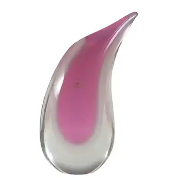 Oball Murano Pink + White Sommerso Glass Vase - Labelled
