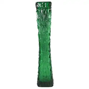 Oberglas Austrian Tall Green Textured Glass Vase