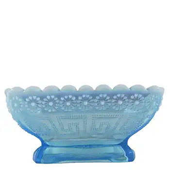 Davidson Victorian Blue Pearline Glass 'Daisy Suite 1886' Bowl