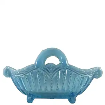 Henry Greener 1900's Victorian Blue Pearline Glass Bowl
