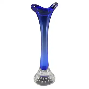 Swedish Aseda Blue Glass Jack In The Pulpit/Bone Vase