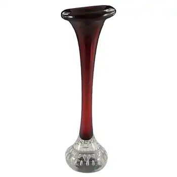 Swedish Aseda Red Glass Jack In The Pulpit/Bone Vase