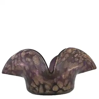 Salviati Copper Aventurine & Purple Glass Finger Bowl