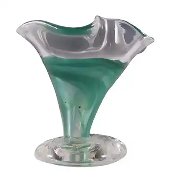 Adrian Sankey British Green Glass Vase - Labelled
