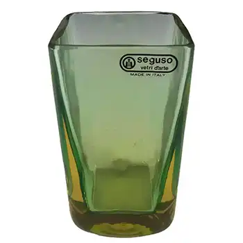 Seguso Vetri d'Arte Murano Green Glass Vase - Labelled