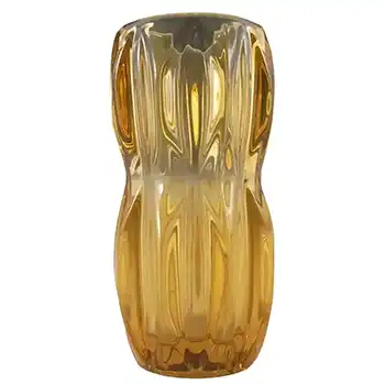Rosice Sklo Union 6" Amber Glass Vase by Jan Schmid #1032