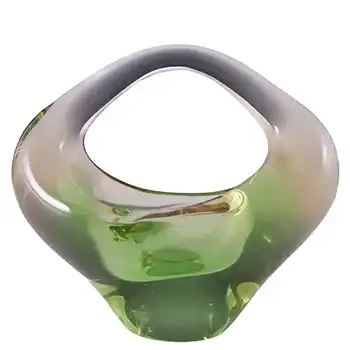 Skrdlovice #6240 Czech Glass Sculpture Bowl by Jan Beránek