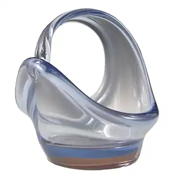 Skrdlovice #5507 Czech Blue & Pink Glass Bowl by Maria Stahlikova