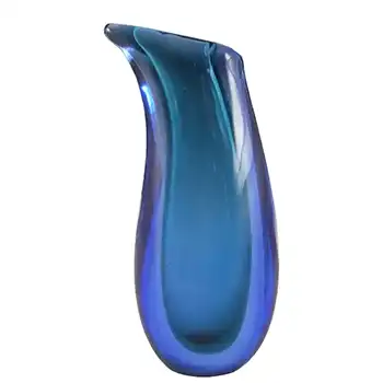 Murano 1950's Turquoise & Blue Sommerso Glass Vase