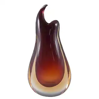 Murano/Venetian Red & Peach Sommerso Glass Vase