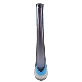 Thai Murano Style Purple & Blue Sommerso Glass Stem Vase