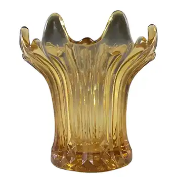Sowerby #2505 Art Deco 1930's Amber Glass Lily Posy Vase