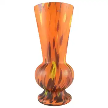 Czech 1930's Multicoloured Spatter/Splatter Glass Vase
