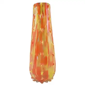 Czech 1930's Red & Yellow Spatter Glass Vase