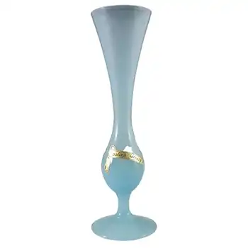 Stelvia Italian 'Opalina Fiorentina' Blue Glass Vase