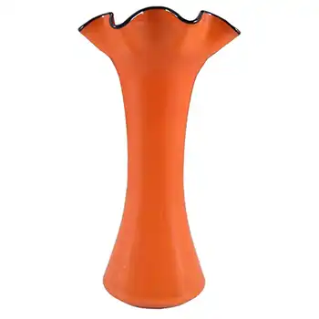 Czech/Bohemian 1930's Red & Black Tango Glass Vase