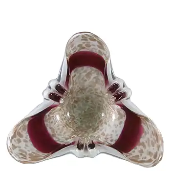 Fratelli Toso Murano Copper Aventurine Pink Glass Bowl