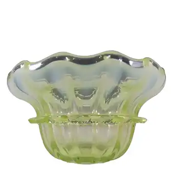 Victorian 1880's Vaseline/Uranium Opalescent Glass Bowl