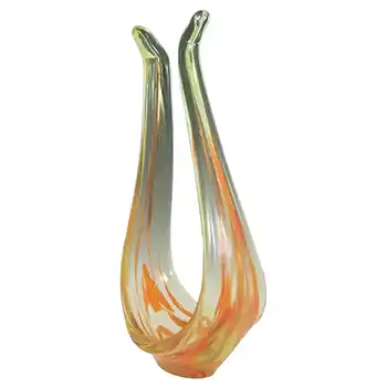 Viartec Murano Style Spanish Red + Uranium Green Glass Sculpture