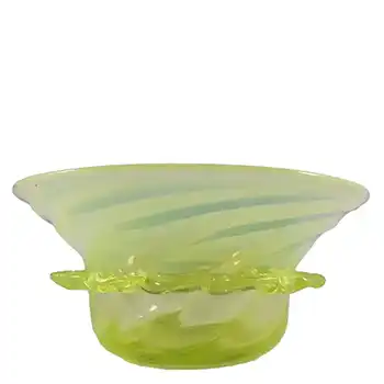 Victorian 1880's Vaseline/Uranium Opalescent Glass Bowl