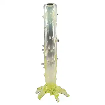 John Walsh Victorian Vaseline/Uranium Glass Thorn Vase