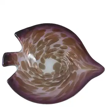 Vetro Artistico Veneziano Murano Glass Aventurine Bowl