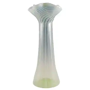 Victorian 1900's Vaseline/Uranium Opalescent Glass Vase