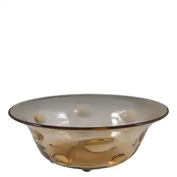 Thomas Webb Amber Glass 'Bullseye' Bowl - Marked