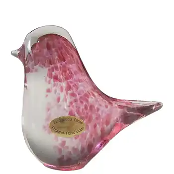 Wedgwood Speckled Pink Glass Large Bird RSW71 - Marked