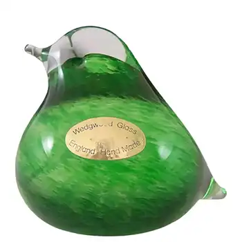 Wedgwood Green Glass Fledgling Bird Paperweight - Marked