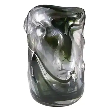 Whitefriars #9609 Wilson/Dyer Streaky Green Glass Knobbly Vase