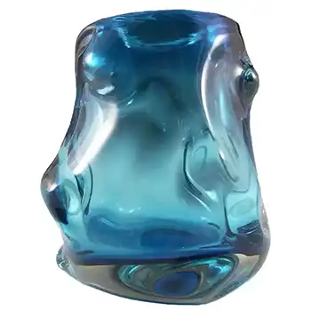 Whitefriars #9608 Wilson/Dyer Kingfisher Glass Knobbly Vase