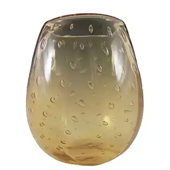 Whitefriars #9291 Golden Amber Glass Lobed Bubble Vase