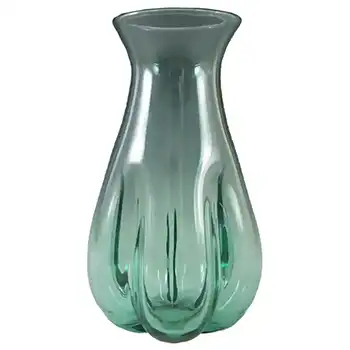 Whitefriars #9859 Vintage Aqua FLC Glass Lobed Vase
