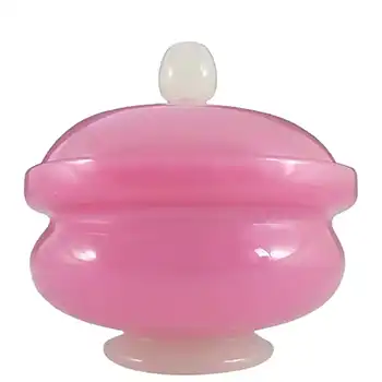 Stevens + Williams Alabaster Glass Powder Bowl - Marked
