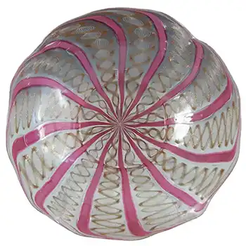 Salviati Zanfirico & Aventurine Pink Glass Plate