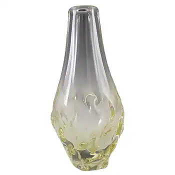 Zelezny Brod Sklo Czech Citrine Yellow Glass Vase