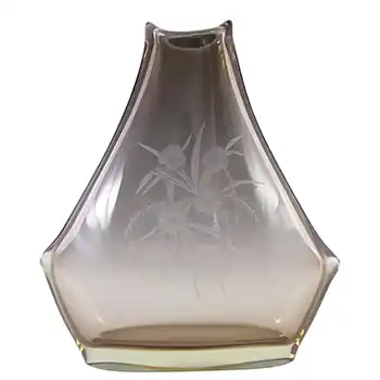 Zelezny Brod Sklo (ZBS) Czech Amber Glass Vase