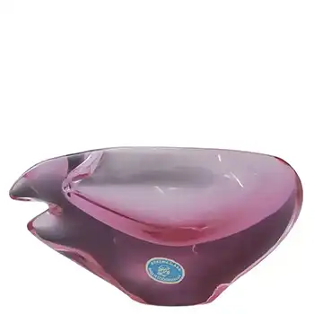 Zelezny Brod Sklo Czech Pink Neodymium Glass Vase / Bowl