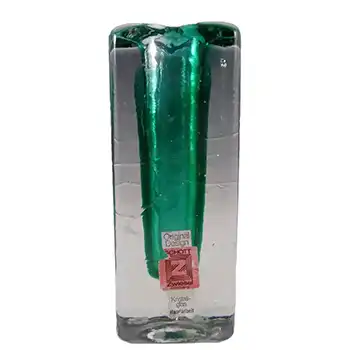 Schott Zwiesel German Green Cased Glass Vase - Labelled