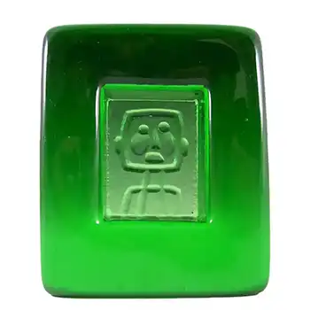 Kosta Boda Swedish Green Glass Robot Bowl by Erik Hoglund