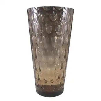 Borske Sklo 1950's Smoky Glass Optical 'Olives' Vase