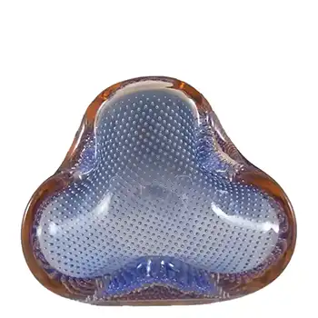 Ferro Italarts Murano Blue & Pink Glass Bubble Bowl
