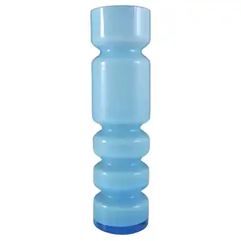Ryd Scandinavian / Swedish Blue Cased Glass Hooped Vase