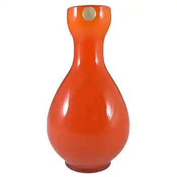 Elme 1970's Swedish/Scandinavian Orange Cased Glass Vase